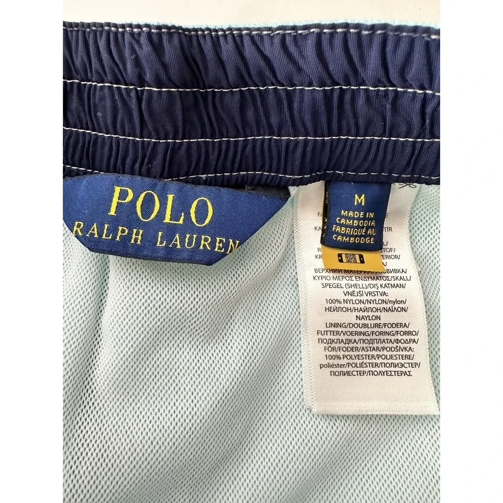 Polo Ralph Lauren Swim Trunks Shorts Mens Medium Pocket‎ Logo Pull On Drawstring